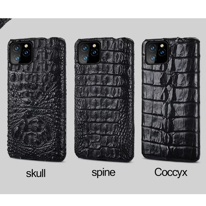 100% Genuine Crocodile Leather Phone Case For iPhone 17 16 15 11 12 13 14 Pro Max 17Pro 16 Plus Air Luxury Shockproof Back Cover