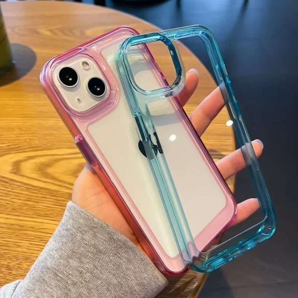Luxury Transparent Shockproof Armor Case for iPhone 17 Air 16 15 14 Plus 13 12 Mini 11 Pro Max Clear Bumper Hard Acrylic Cover